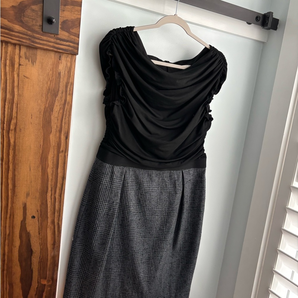 Size 12 Shoshanna drape jersey and wool dress